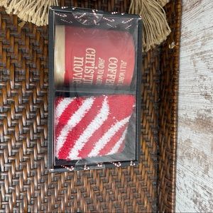 NIB All I want for Christmas is coffee & to watch Movies Coffee Mug & Socks Set